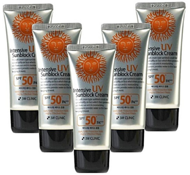 한국자이 인텐시브 유브이 선블록 선크림 SPF50+PA+++ SUN CREAM. 70ml x 5개-감사선물증정