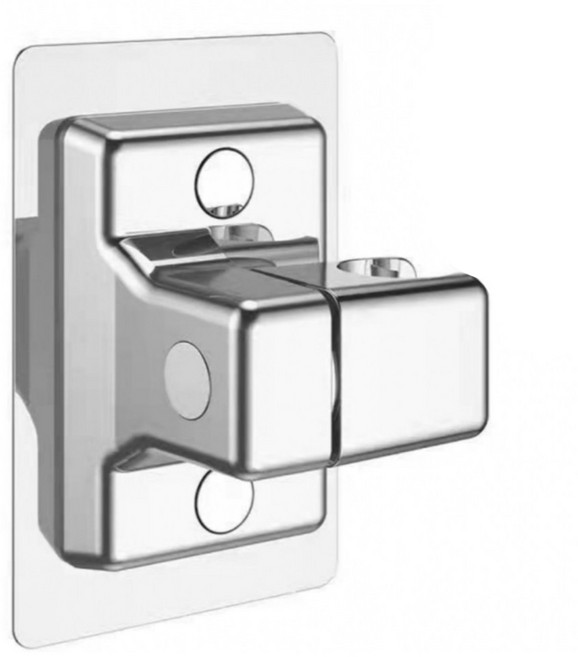 빈시엔 착붙땡 샤워기 거치대 무타공 접착식 각도조절 초강력 2개, 크롬실버