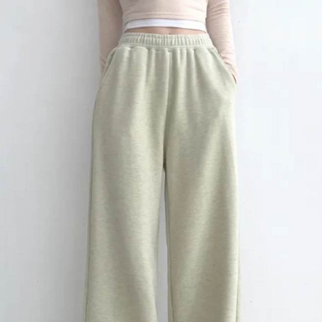 부기샵 숏/롱 기모 윈터 멜로디 기모 와이드 트레이이닝 팬츠