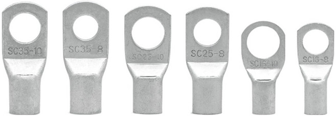 JEKYU 황동 링단자 동관형 터미널 압착단자 6종 30PCS 링타입 압착커넥터, 1세트