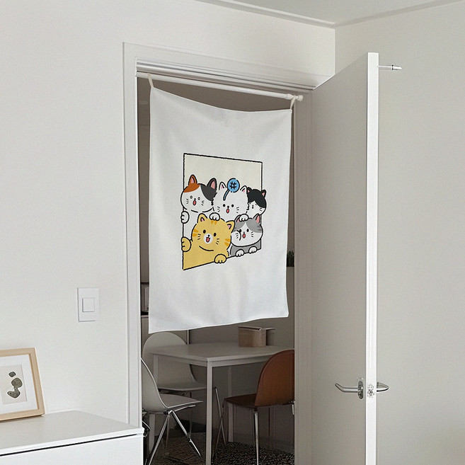 감개무냥 뭐냥뭐냥 고양이 패브릭포스터 가리개천 가림막천