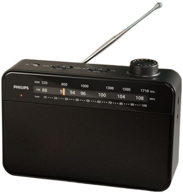 -필립스-아날로그 레트로 MW FM라디오 휴대용 탁상용 AC 건전지 클래식 재난 라디오/4