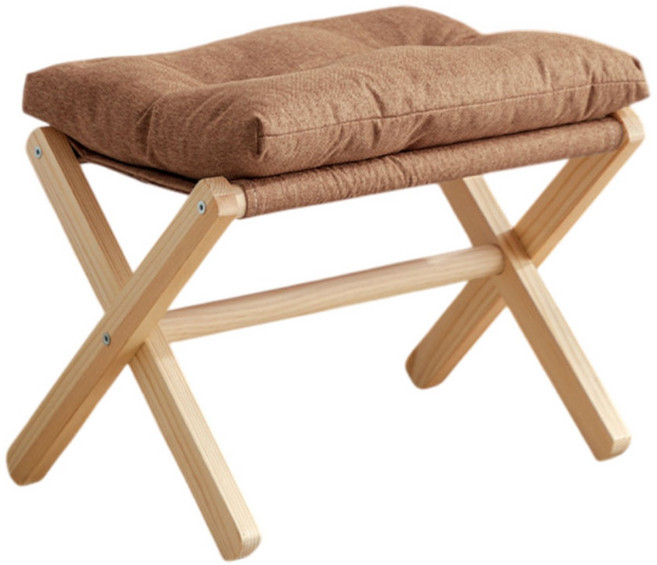 델라무드 쿠션 발 받침대 의자 접이식 40cm, 브라운