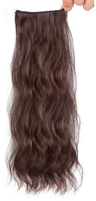 하이유니 S컬 펌 볼륨업 헤어뽕 붙임 머리 부분 가발, 다크브라운, 36cm, 1개