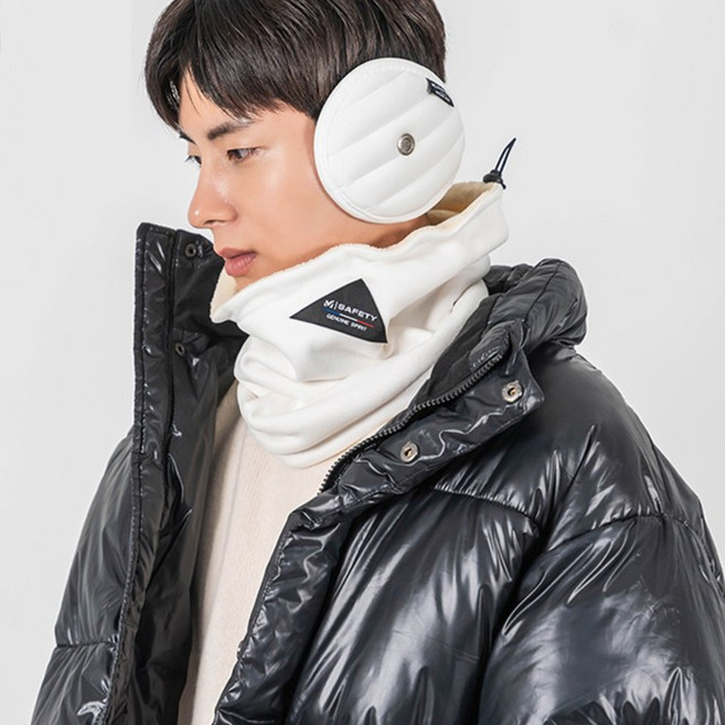 K2 귀마개 겨울용 남자 귀도리 방한용 귀덮개 이어워머, 밀레 세이프티 방한귀마개 화이트, 1개