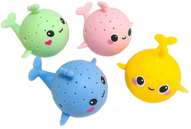 고래 말랑 물풍선 4종세트, 1세트, 옐로우+그린+핑크+블루