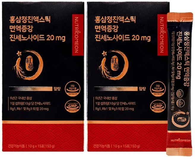 뉴트리커먼 홍삼정 진액 면역증강 진세노사이드 20mg, 15회분, 2개 - 쿠팡