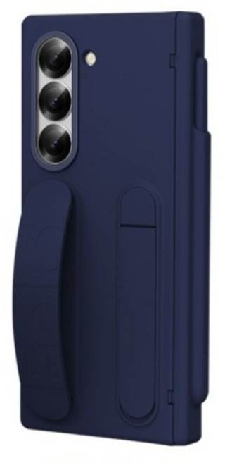 Elvo 갤럭시 Z폴드 7 6 5 호환 힌지보호 케이스 거치대 S펜 핸드 스트랩 풀커버 케이스 일체형 액정보호필름