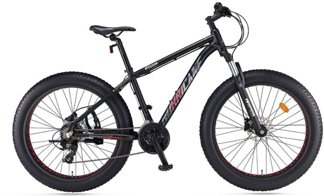 2026 삼천리 레스포 26 허리케인 자전거 알루미늄 21단 변속 팻바이크 자전거, 1개, 182cm, 블랙(무광/90%조립)