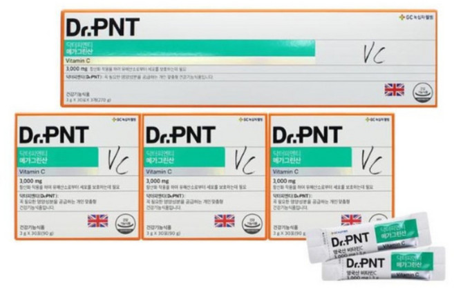 닥터피엔티 메가그린산 고용량 비타민C 3000mg X 30포 3개입, 90g, 3개