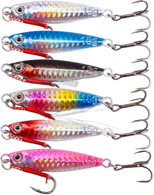 메탈지그 크롬 루어 6종세트, 6개, 10g, 믹스 컬러