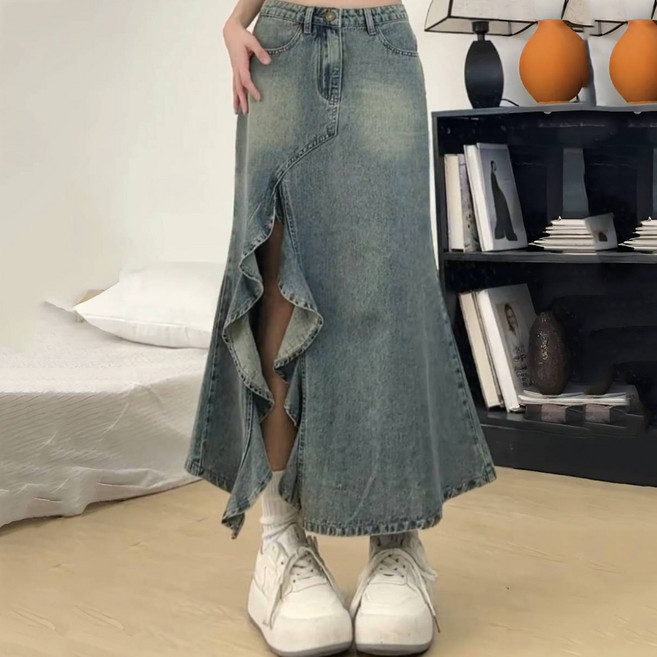 여성스커트 청치마 롱스커트 여성청치마 캐주얼 VDV260303233 36