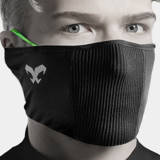 나루마스크 F1s 여름용 자외선차단 / 필터링 스포츠마스크, L/XL, 블랙