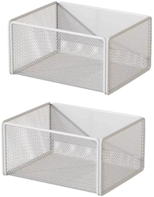 더스푸 다용도 냉장고 세탁기 주방 자석 선반, 2개, White (흰색)