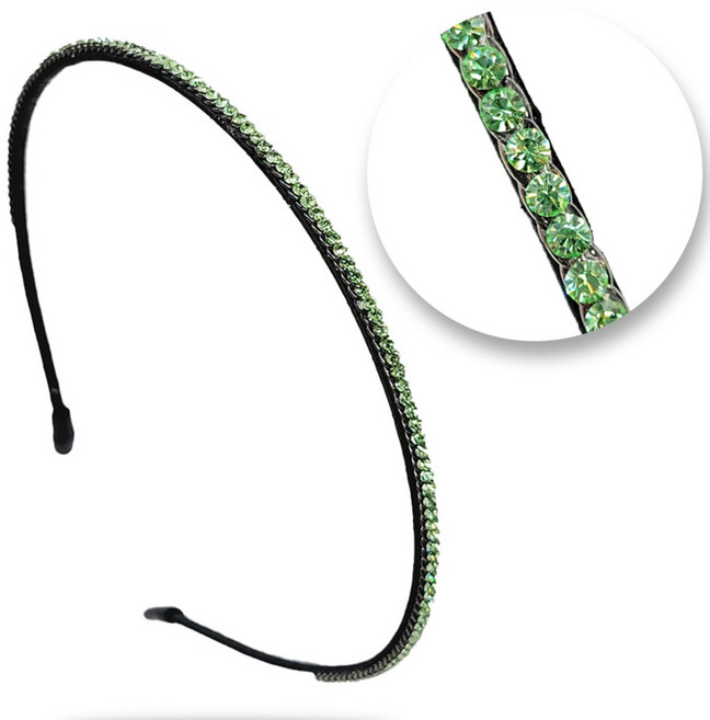 메이소라 핸드메이드 스와로브스키 스톤 큐빅 귀안아픈 얇은 머리띠