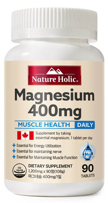 네이처홀릭 캐나다 마그네슘 400mg 1병 90캡슐 3개월분, 90정, 1개
