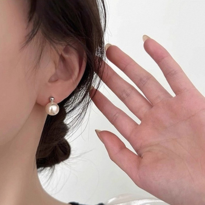 유유라키 여성 클래식 심플 고급 진주 귀걸이