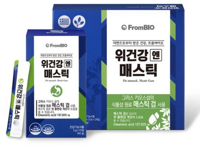 [+매스틱2포 기획세트] 프롬바이오 위건강엔 매스틱 매스틱검 위건강 위, 3g, 32개