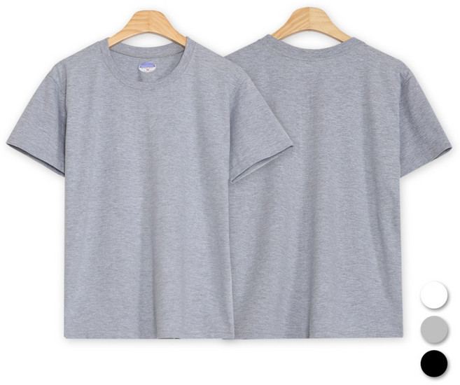 늑대와여우 (3장) 국산 남녀공용 순면라운드 3장세트 반팔 면티셔츠