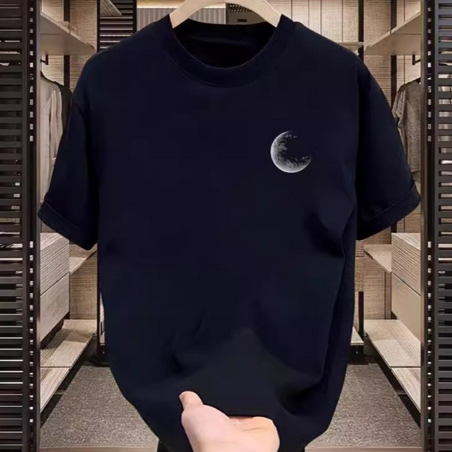 ANYOU 남성 오버핏 코튼 반팔 여름 빅사이즈 반팔티