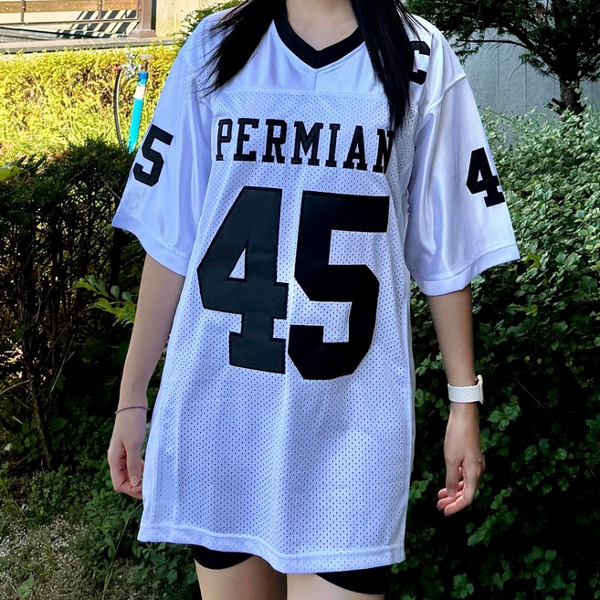 PERMIAN 자수 블록코어 유니폼 럭비 져지 미식축구 힙합 짐웨어