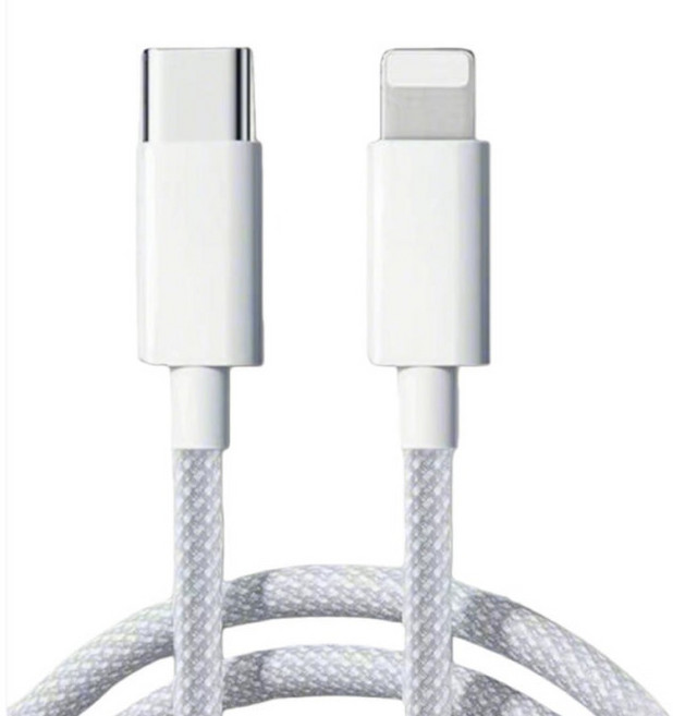 AiHome 蘋果PD充電編織線 Type-c to Lighting, 灰白, 1個, 100cm
