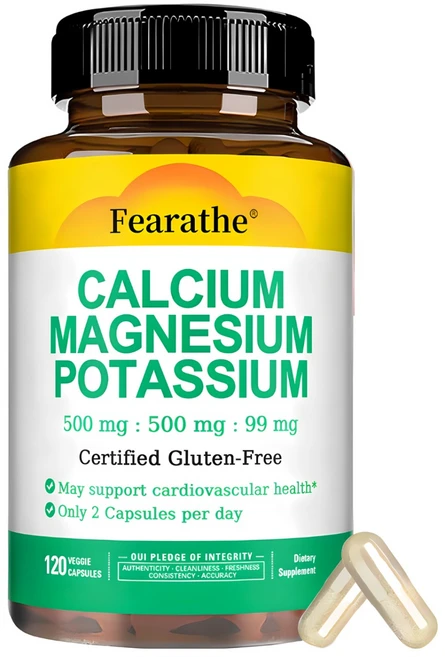 칼슘 마그네슘 칼륨 - 심장과 뼈 건강을 위한 일일 보충제, 1개, 120정 - 쿠팡