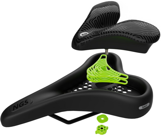 NGS 자전거 안장 e 편안한 맞춤형 안장 전립선 무통증 설계, 1개, 블랙