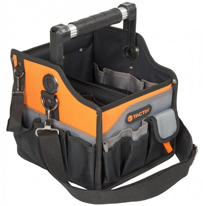 택티스 TACTIX 10인치 오픈형 휴대용 어깨끈 공구가방, 1개