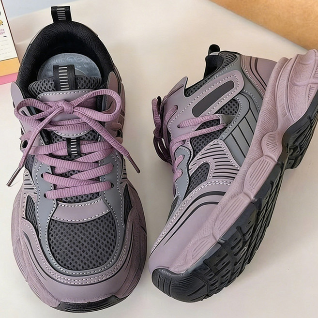 스타일닥터 여성 데일리 컴포트 퍼플 슈즈 키높이 운동화