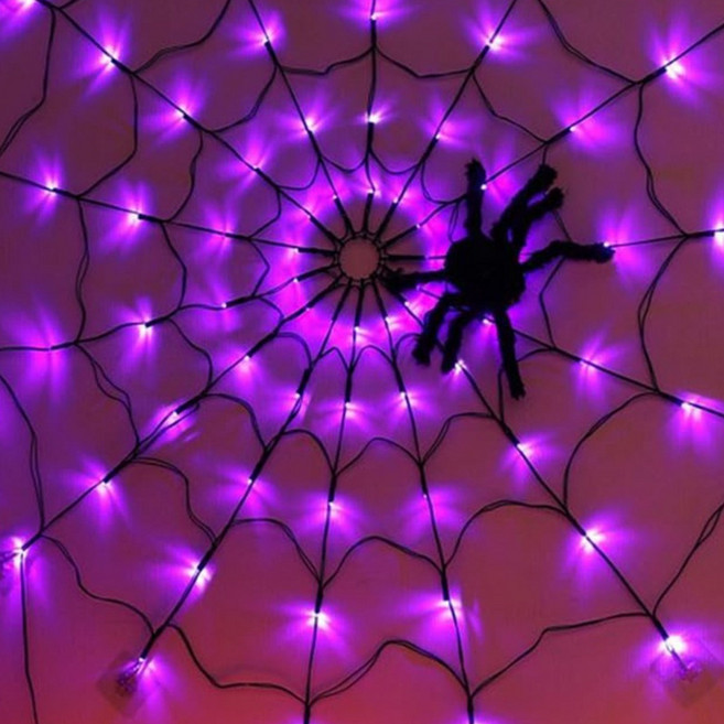 쭈니 스토리지 할로윈 전구 거미줄 LED 조명 파티 소품 캠핑조명, 레드, 1개