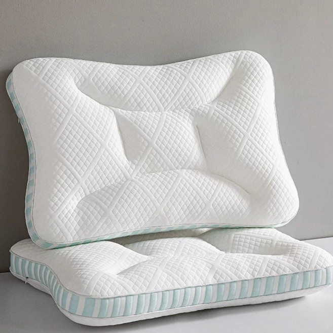 라온스페이스 꿀잠 목편한 숙면 경추 베개, 2개, 화이트 스카이