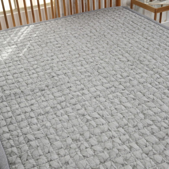 베딩플러스 먼지없는 미끄럼방지 침대패드 돌침대패드, 꽈베기-그레이