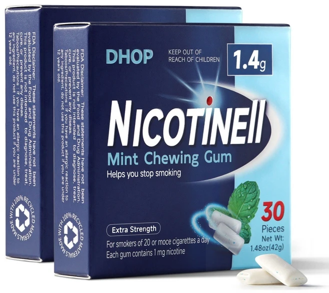 페퍼민트향 캔디 니코틴 츄잉껌 금연보조 니코틴 1mg 무설탕 쿨민트맛 엑스트라 스트렝스, 60개, 1.4g - 쿠팡