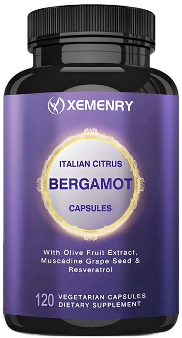 천연 항산화 프리미엄 블렌드 베르가못 폴리페놀 레스베라트롤 올리브 잎 추출물 심혈관 건강 지원 노화 방지 식물성 캡슐 미국산 원료, 1개, 60정 - 쿠팡