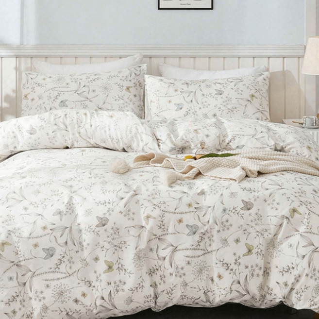 작은 꽃무늬 맑고 간결한 이불 커버, 작고 신선한