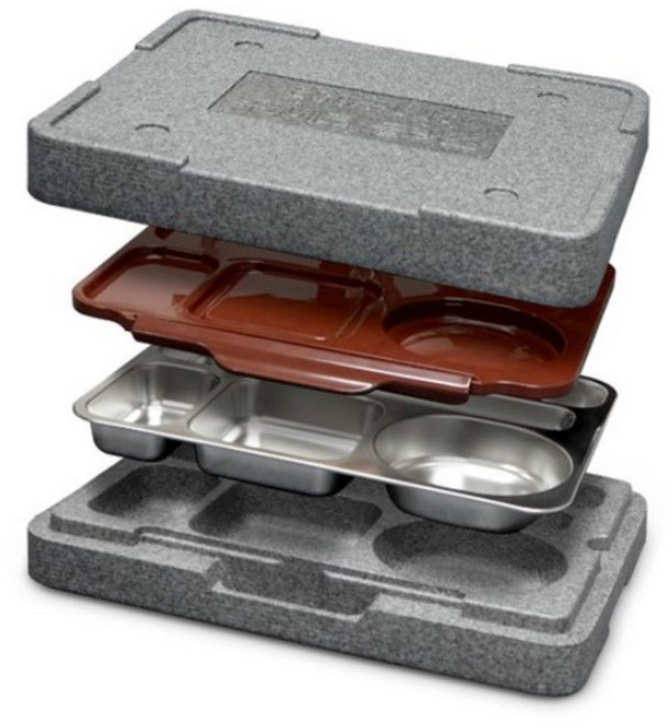 위생보온도시락 에코런치박스 배달 도시락통 배달용 업소용 위탁급식 일체형 스텐 보온 도시락, 1개, 1세트