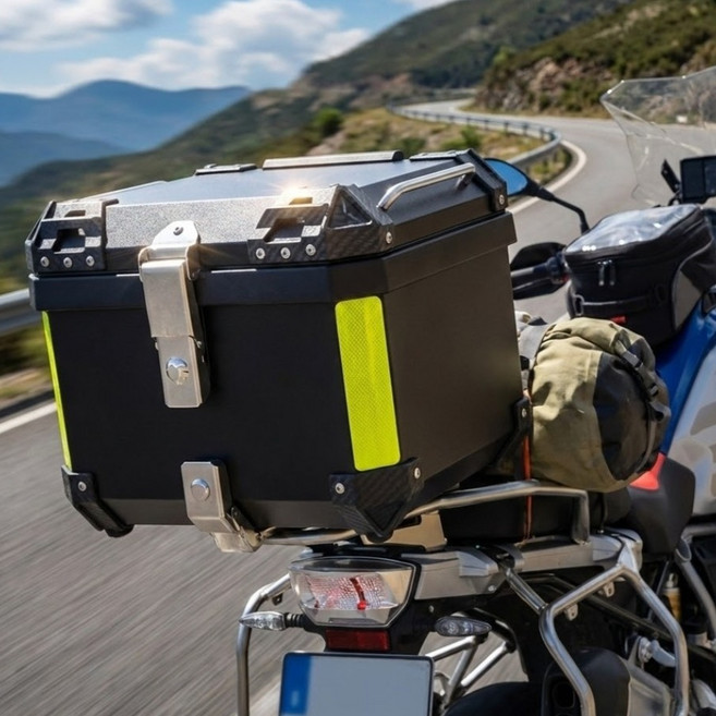 오토바이 탑박스 배달통 알루미늄 배달대행 바이크 리어백 튼튼한 배달가방, 36L 검정 베이스