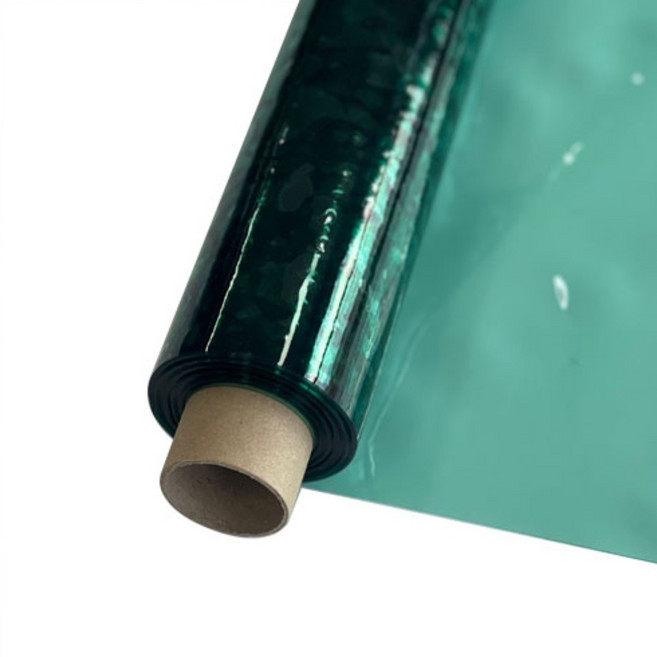 네추럴케어 무점착 인테리어 창문필름 자외선차단 사생활보호 단열필름 고정폭 1m 아파트 베란다 단열시트 간편시공, 그린 투명