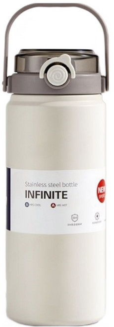送肩帶 保溫杯 yeti杯 米白 1000ml 雙飲不鏽鋼杯, 1個