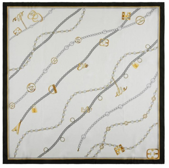 엘르 에디트 실크 미니 정사각 스카프 SE621S307