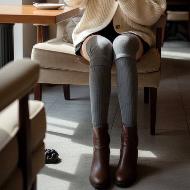 차이코프스키 러블리 4종 레이스패치 니삭스 롱 양말