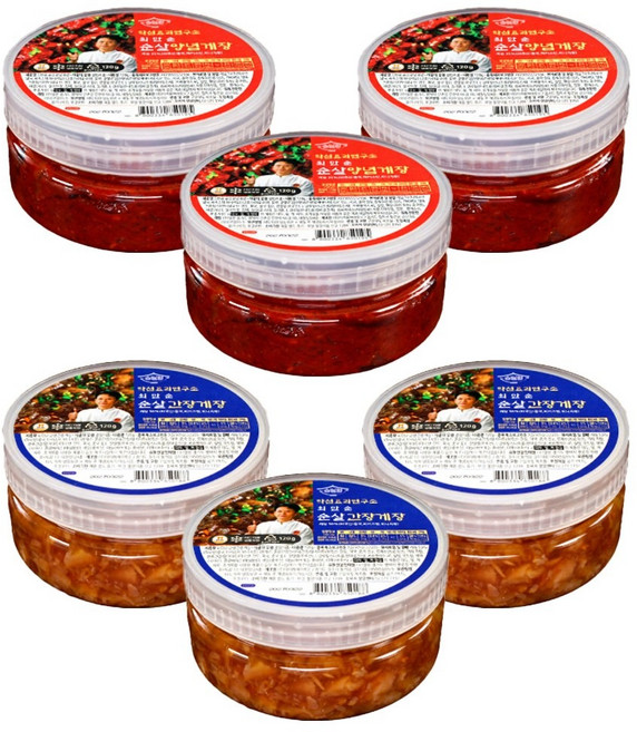최만순 순살게장 간장 양념 밥도둑 아이큐샵, 6개, 120g