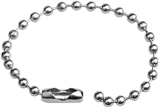 다용도 금속 비드 체인 볼조인트 키링 연결고리 50P 세트, 50개, 실버