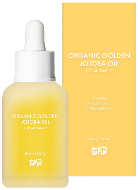 키펀 유기농 골든 호호바오일 100% 페이스 바디, 2개, 50ml