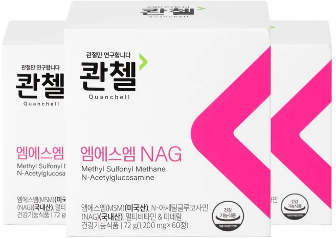 콴첼 엠에스엠 NAG 72g, 60정, 3개 - 쿠팡