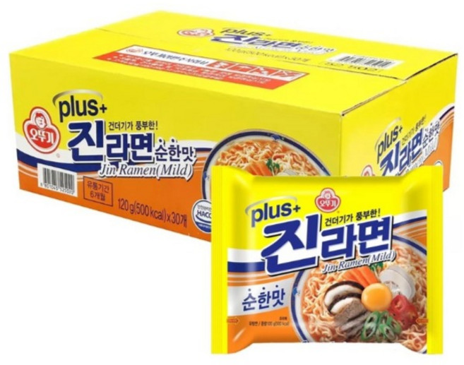 진라면 순한맛 120g x 30개입, 1박스