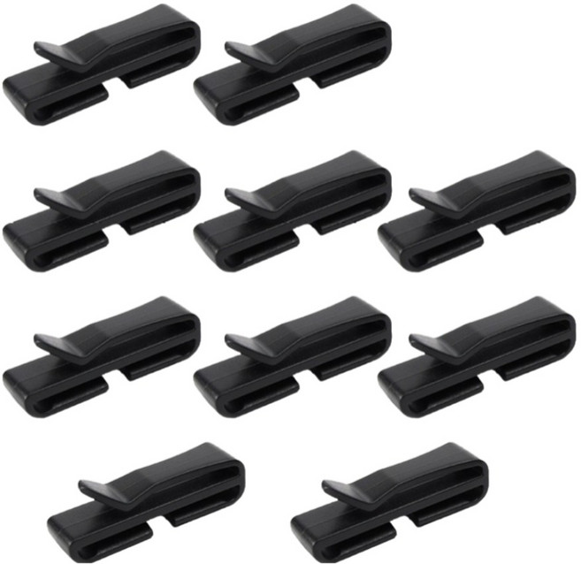 빛공 가방끈 고정 정리 클립, 10개, 블랙