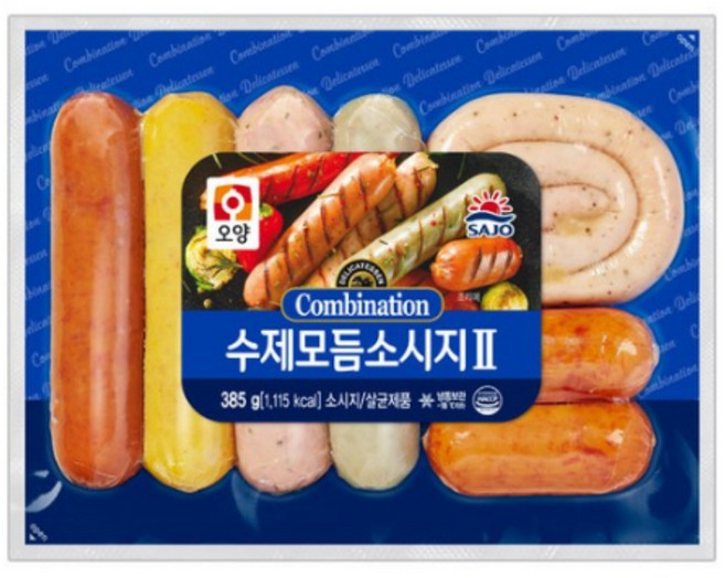 사조오양 [퀴클리몰] 수제 모듬 소시지 385g 냉동 후랑크소시지, 5개