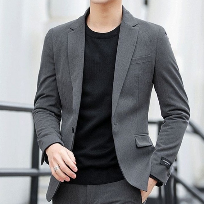 휠렉스 남성 봄 캐주얼 원버튼 싱글 블레이저 정장 자켓 W4
